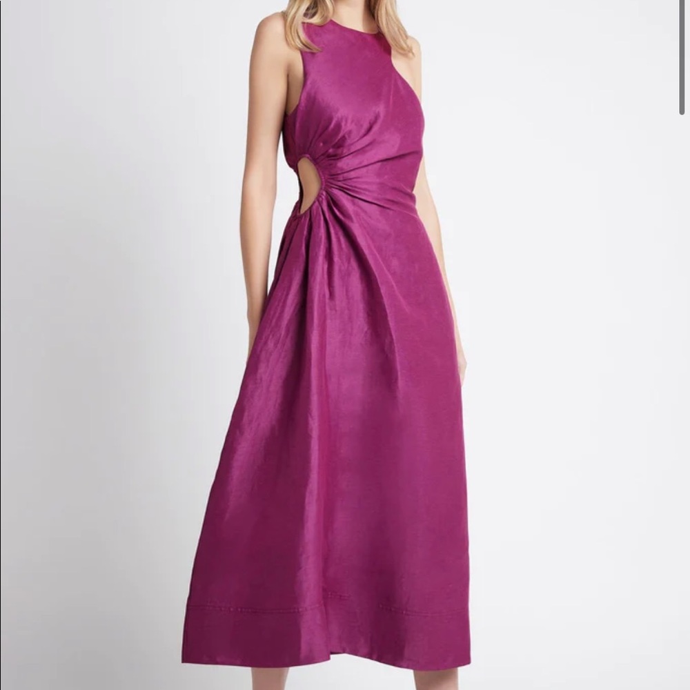 AJE Chateau Cut Out Dress in Fuchsia